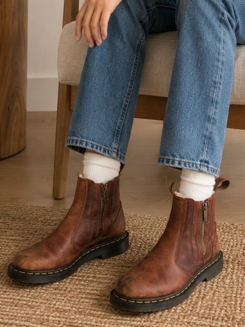 Dr. Martens 2976 Alyson WinterGrip Brown Chelsea Boots Women’s Size 8